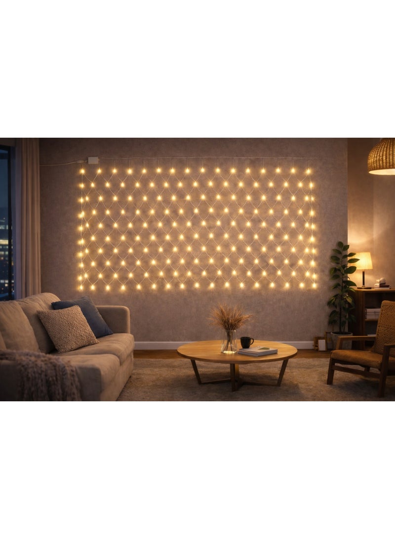 شبكة إضاءة حائط LED ديكورية لون أصفر دافئ 240 لمبة مقاس 3×2.5 متر 220 فولت - Image 2